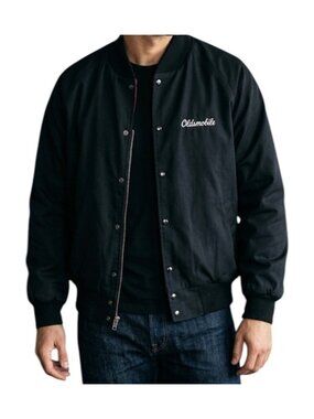 Vintage Todd Black Button Down Quilted Lining Oldsmobile Embroidered Jacket 1X